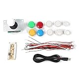 Lazmin Arcade DIY Kit, 1 Spieler Joystick, 10x Arcade Game Buttons, 1x Control Board, 1 x Flachkabel Pack, 1 x USB Kabel, für Rapsberry PI PC