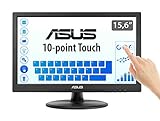 Asus VT168N 39,6 cm (15,6 Zoll) Monitor (VGA, DVI, 10ms Reaktionszeit, Touch) schwarz