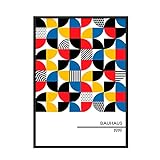 Modernes Retro Lupine Poster abstrakte geometrische Malerei Bauhaus Wand Kunstdruck Bild rahmenloses Leinwandbild A5 15x20cm