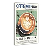 Caffe Latte Poster auf Leinwand, Schlafzimmer, Dekoration, Landschaft, Büro, Raumdekoration, Geschenk, 30 x 45