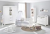 Pinolino 101617BG - Nina Kinderzimmer breit, groß, 3-teilig mit Kinderbett, breiter Kommode und großem Kleiderschrank (ohne Textilien)
