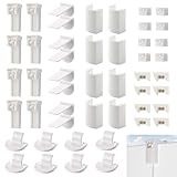 IETWATE 8 Kit 48 Stück Plissee Halterung Ohne Bohren, Plissee Klemmen Selbstklebend, Verstellbar Plissee Ersatzteile Klemmträger, für Haus Büro Schlafzimmer Wohnzimmer Plissee Ohne B