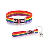 LGTBI Armband, bunt, Schlüsselanhänger, Gay, aus elastischem Stoff, auffällige Farben, ideal für Damen und Herren