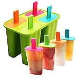 DEHUB Eisformen Silikon, 4 Popsicle Formen Set,BPA Frei EIS am stiel Formen FDA-Zertifiziert Lebensmittelqualität Silikon-EIS-Pop-Hersteller,Ice Lolly Mold mit Sticks und Tropfschutz