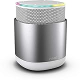 Pure DiscovR Smart Home Wireless Lautsprecher mit Alexa-Sprachsteuerung (360 Grad Sound, 15 Stunden Akku, Schnellladefunktion, Internet-Radio und speziellem Privatsphärenschutz), Silber/Weiß