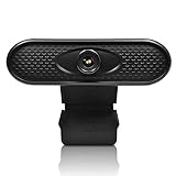 HD-Webcam, 1080P/30fps, 80° Breitbild-Videoanruf, Autofokus, Lichtkorrektur, geräuschreduzierendes Mikrofon, für YouTube, Skype, FaceTime, Hangouts, WebEx, PC/Mac/Laptop/Macbook/Tablet – Schwarz 1080P