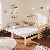 Wakects Ausziehbares Tagesbett, Couchbettrahmen 21 cm Schlafhöhe für 90 x 200 cm Matratze