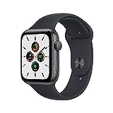 Apple Watch SE (1. Generation) (GPS, 44mm) Smartwatch - Aluminiumgehäuse Space Grau, Sportarmband Mitternacht - Regular. Fitness-und Aktivitätstracker, Herzfrequenzmesser, Wasserschutz