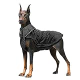 IREENUO Hunderegenmantel, Wasserdichter Hundemantel Regenjacke, mit Sicherheits Reflex Streifen, Geeignet für Outdoor-Bekleidung Mittlerer und Großer Hunde 3XL,Schwarz