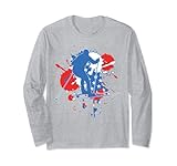 USA-Flagge Skifahrer - American Langlaufski Langarmshirt