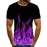 T-Shirt Kurzarm Herren New Summer Fashion 3D Gedruckte Männer T-Shirt Bunte Feuer Kurzarm Männer T Mode Hip-Hop Streetwear-Txu-1130_3XL