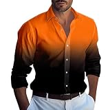 Sport Shirt Männer Gym Tshirt Herren Sport Shirt Männer Langarm Shirt Männer Arbeitspullover Business Pullover Herren Tshirt Herren Polyester Xxl Tshirt Herren Hemd Herren Bügelfrei (Orange, L)