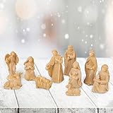 GEBETTER 10-teilig Krippen Jesus Figuren Set Ornamente Harz Weihnachtskrippe Geschenk Weihnachten Engels Figur Weihnachtsartikel Weihnachtsdekoration
