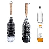 LiangMai Flaschenbürste kompatibel mit SodaStream 1L Flaschen, Crystal PET und Duo Flaschen, KST-Flasche und 1L Glasflasche, als Gläserbürste, Flaschenreiniger mit Wollkopf & Lang Griff