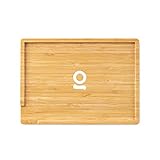 ONGROK Bambus Tablett klein Mini Holztablett mit kleiner Rollfläche
