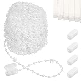 JINXM 25 Meter Weiße Kette Rollokette Doppelrollo Kettenzug Plastik Rollo Beschläge Ersatz-Reparatur-Set mit 5 Verbinder für Klemmfix-Rollos Lamellenvorhänge Tür Fenster Zubehö