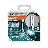OSRAM XENARC COOL BLUE INTENSE D1S, +150% mehr Helligkeit, bis zu 6.200K, Xenon-Scheinwerferlampe, LED Look, Duo Box (2 Lampen)