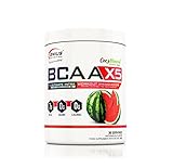 BCAA X5 Genius Nutrition® 360g Powder | 100% fermented Leucine + Isoleucine + Valine | added Citrulline + Vitamin B6 + Glutamine + CocoMineral | 30 servings (Watermelon flavour) | Made in Sweden |