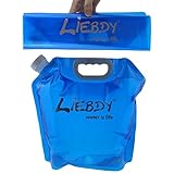 Liebdy® Faltbarer Wasserbehälter 5 Liter BPA frei, Flexibler Wasserkanister für Notfall, Prepper, Krisenvorsorge, Notfallausrüstung, Krisenvorbereitung, Krisenvorrat, Blackout, Survival | blau