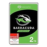 Seagate Barracuda 2 TB interne Festplatte HDD, 2.5 Zoll, 5400 U/Min, 128 MB Cache, SATA 6 Gb/s, silber, FFP, Modellnr.: ST2000LMZ15