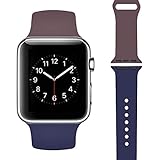 Vozehui Armband Kompatibel mit iWatch Armband 40mm 38mm, Zwei Spleißfarben Atmungsaktive Silikon-Sportarmbänder für Apple Watch Serie 6/5/4/3/2/1, Damen Herren