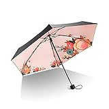 OTCPP Faltbarer Reiseschirm Sonnenschirm Damen Sonnenschirm Regen oder Regen Regenschirm mit doppeltem Verwendungszweck Kompakter Taschenschirm (Color : C)
