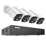 ANNKE NC400 24/7 Farbansicht 4MP PoE Überwachungskamera Set, 8CH 6MP PoE NVR mit 4 Pcs IP PoE Kamera unterstützt H.265+ -Videoformat und IP67 Wetterfest - ANNKE NightChroma 0.001 Lux