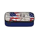 Federmäppchen mit USA-Flagge, Stifteetui, Organizer, große Aufbewahrung, Reißverschluss, Oxford-Material, mit Schlitz, 8,3 × 3,9 × 2