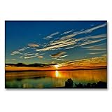 Premium Textil-Leinwand 90 x 60 cm Quer-Format Sonnenuntergang am Bodensee | Wandbild, HD-Bild auf Keilrahmen, Fertigbild auf hochwertigem Vlies, Leinwanddruck von Sabine Brinker