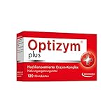 OPTIZYM plus Enzym-Komplex I 6-fach Enzyme in Kombination (Papain, Bromelain, Pankreatin, Rutin, Trypsin und Chymotrypsin) Hochdosiert - 120 Tabletten