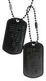 Graphotype™ Personalisierbares Erkennungsmarken-Set der geheimen Spezialeinheit des US Militärs, Edelstahl gehärtet mit DLC/PVD-Beschichtung - 2 x geprägte Erkennungsmarken, Ketten und S