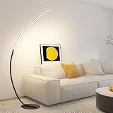 Leomix Dimmbare Stehlampe Mit 3 Farbtemperaturen, Ultrahelle Bogen-Stehlampe Für Wohnzimmer, Moderne Hohe Stehlampe Mit Fußschalter, Lese-Stehlampe Für Schlafzimmer, Büro,