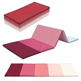 Klappbare Turnmatte, ca. 185 x 76 x 3,2 cm, tragbar, faltbar, Weichbodenmatte, Gymnastikmatte, Fitnessmatte, Yogamatte, Spielmatte für Kinderzimmer und zuhause (pink)
