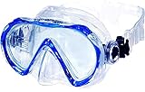 aquazon Beach Schnorchelbrille, Schwimmbrille, Taucherbrille für Kinder und Erwachsene, Farbe:blau Junior