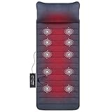 Snailax Memory-Foam Massagematte mit Wärmefunktion, Vibration, 6 Therapieheizkissen,Ganzkörpermassagegerät zur Schmerzlinderung von Nacken, Rücken, Taille und Beinen,Geschenk
