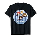 Harry Potter Chibi Trio Flying On Broomsticks T-Shirt