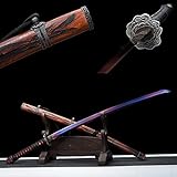 105cm Untoter Schnitt Katana,handgemachtes Sekiro Samurai Schwert mit Alter Mahagonischeide,scharfe Manganstahlklinge,für Kendo Iaido Cosplay Dekor sammeln