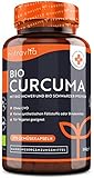 4542 mg Bio Curcuma mit Ingwer - 270 hochdosierte Kurkuma Kapseln - Mit Bio Pfeffer (0,8 mg Piperin) - 231 mg reines Curcumin - Laborgetestet in Deutschland - Vegan - Ohne Magnesiumstearat