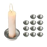 Wenyun 12 Stück Mini Kerzenhalter aus Metall ,Deko Kerzenständer für Pyramidenkerzen Tafelkerzen und Teelichter, Teelichthalter,41 * 17* ​​0,5 mm