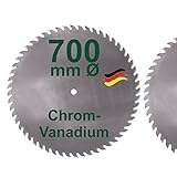 CV Sägeblatt 700 mm KV-A Wolfszahn Brennholzsägeblatt Kreissägeblatt Chromvanadium für Wippsäge und Brennholz 700mm