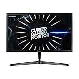 Samsung Curved Gaming Monitor LC24RG50FZRXEN, 24 Zoll, Full HD-Auflösung, AMD FreeSync. Reaktionszeit 4 ms, Krümmung 1800R, Bildwiederholrate 144 Hz, Eye Saver Mode, Flicker Free, Schwarz