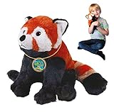 EcoBuddiez - Roter Panda von Deluxebase. Großes 30cm weiches Plüschtier aus recycelten Plastikflaschen. Umweltfreundliches kuscheliges Geschenk für Kinder und süß Stofftier für Kleinkinder.