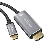 KabelDirekt – 2 m – USB-C- auf HDMI-Adapter & Kabel (bis zu 4K/2160p bei 60 Hz – Notebooks, Smartphones, Tablets an große Bildschirme anschließen – Thunderbolt 3/USB-C 3.1)