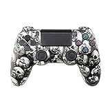 Jnsio Wireless Controller für PS4, Game Controller Gamepad mit Turbo/Touchpanel-Spielbrett mit doppelter Vibration/6-Axis Gyro Funktion/Mini-LED-Lenkrad