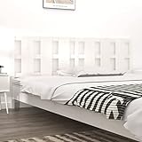 TECHPO Betten & Zubehör,Kopfteile & Fußteile,Bett Kopfteil Weiß 205,5x4x100 cm Massivholz Kiefer