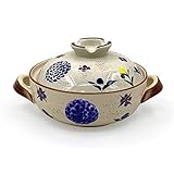 FORVOLWCO Donabe Tontopf im japanischen Stil, Keramik-Auflauf-Tontopf, Herdeintopf, Hot Pot Tontöpfe, Suppentopf, Bibimbap-Pfanne mit Deckel (Size : 1.5L)