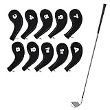 kwmobile 10x Hülle für Golfschlägerkopf - Set Neopren Tasche für Golfschläger - Golf Case Cover Schutzhülle - in Schwarz