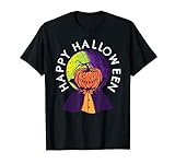 Happy Halloween Gruseliger Kürbiskopf in Vollmond T-Shirt