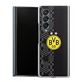 DeinDesign Hard Case kompatibel mit Samsung Galaxy Z Fold4 Schutzhülle transparent Smartphone Handy Hülle Borussia Dortmund BVB Trikot