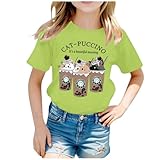 Generisch Mädchen-T-Shirt Rüschenärmel, Sommer Girls Long Sleeve T Shirts Rundhals Basic T-Shirt Freizeit Locker Longsleeve Longsleeve Pullover Top Puffärmeln Baggy Bluse Mode Sw